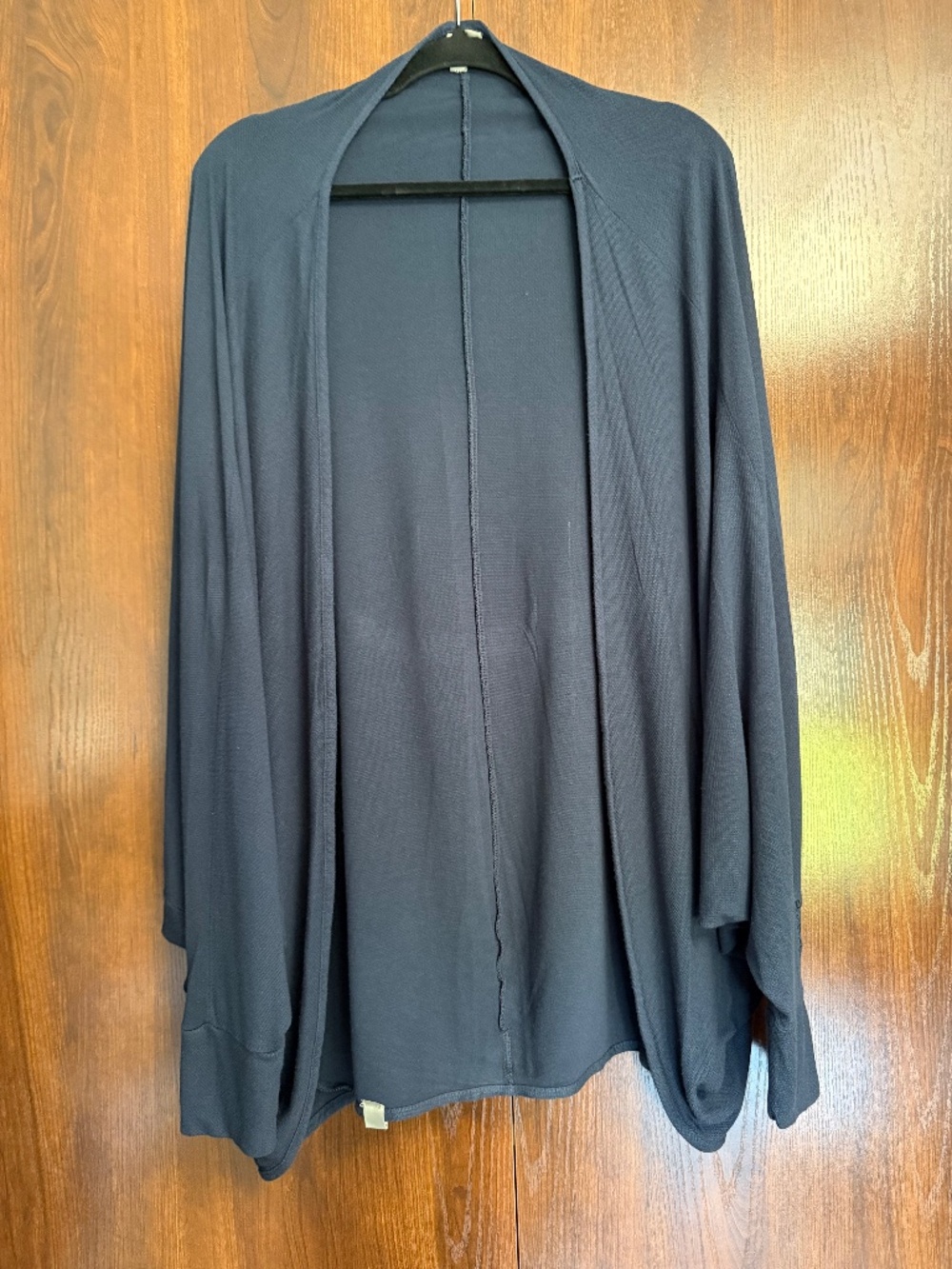 Bench Navy Blue Cocoon Cardigan Batwing Open Front Lightweight XS Oversized
